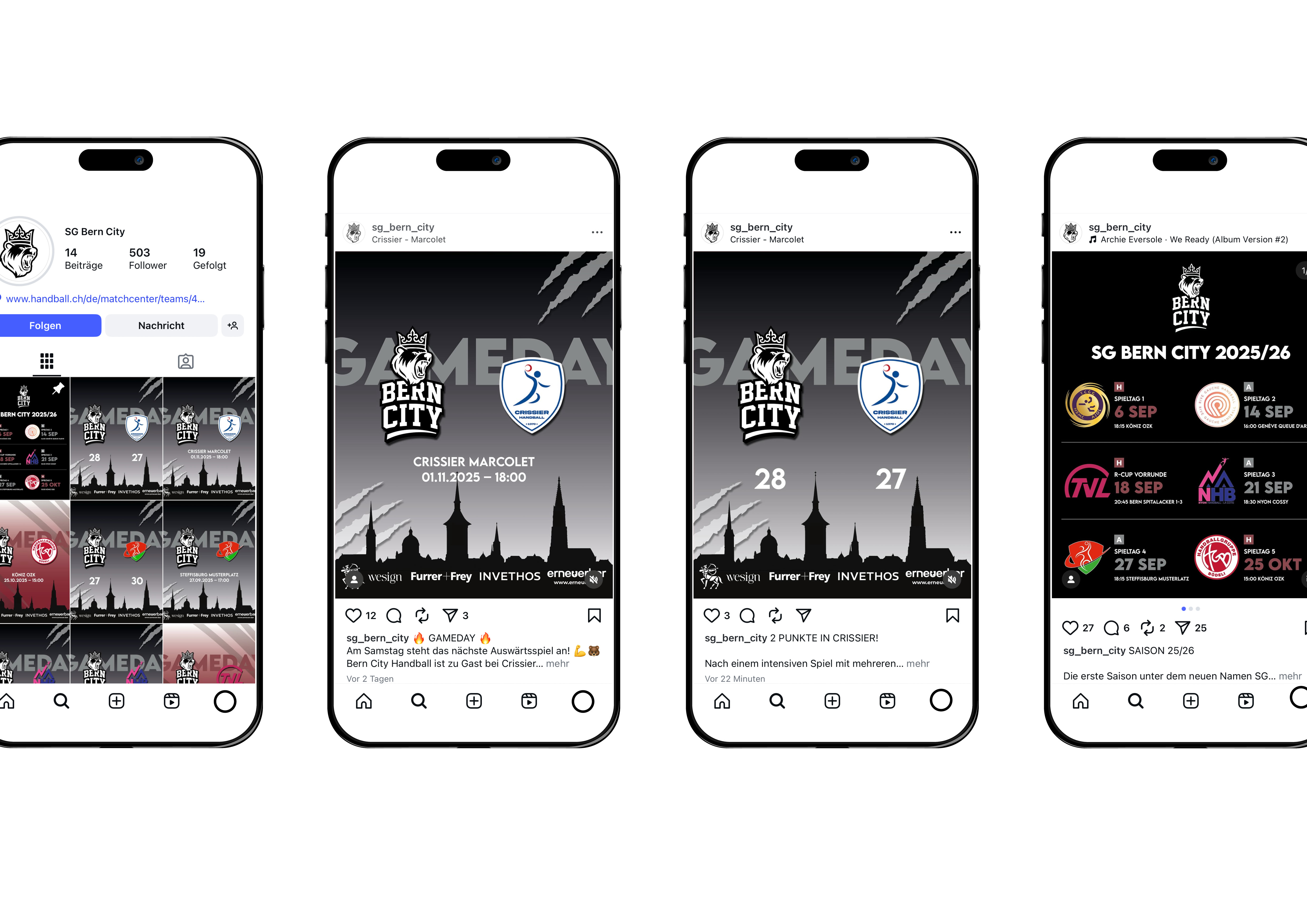 Social Media Auftritt – SG Bern City